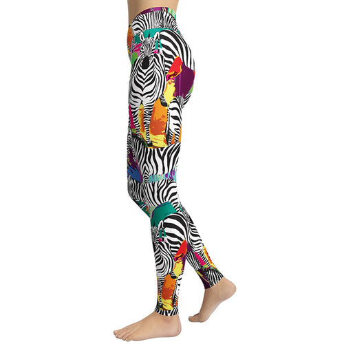 Fitness Training Gym Leggings Colorful Animal Print Symbiosis Pants