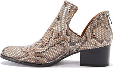 Load image into Gallery viewer, Womens Shoes - Low Heel Snakeskin Style / Beige Fredricka Booties /
