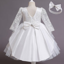 Load image into Gallery viewer, Girls New Year Dress Christmas Party Backless Bowknot Lace Princess
