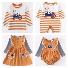 Load image into Gallery viewer, Girlymax 2 Colors Sibling Baby Girls Boys Cow Chick Stripe T shirt
