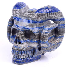 Load image into Gallery viewer, Exquisite Hand Carved Natural Goat Skulls Demon Sculpture
