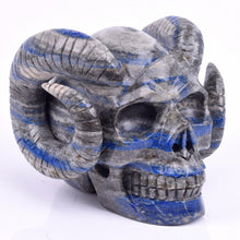 Load image into Gallery viewer, Exquisite Hand Carved Natural Goat Skulls Demon Sculpture
