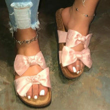 Load image into Gallery viewer, Women Slides 2 Straps Comfy Bow Slide Sandals Pink
