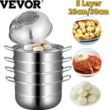 Load image into Gallery viewer, VEVOR 5 Layer Food Steamer 28cm 30cm Stainless Steel Stock Pot for
