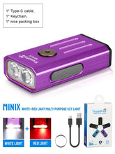 Load image into Gallery viewer, Trustfire Minix Mini EDC Flashlight Kechain 320LM 365nm Uv Lamp Red
