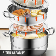 Load image into Gallery viewer, VEVOR 5 Layer Food Steamer 28cm 30cm Stainless Steel Stock Pot for
