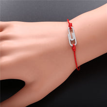 Load image into Gallery viewer, FR Popular Safe Pin Red Bracelet Silver Bracelet 925 Sterling
