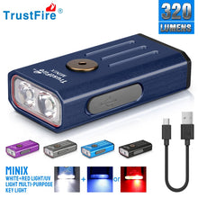 Load image into Gallery viewer, Trustfire Minix Mini EDC Flashlight Kechain 320LM 365nm Uv Lamp Red
