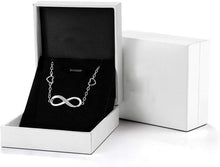 Load image into Gallery viewer, White  Elements Infinite Pendant Chain Bracelet in 14K White Gold
