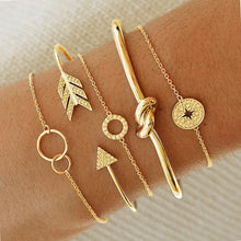 Load image into Gallery viewer, 5 Piece Pav&#39;e Loveknot Bracelet Gold Set (random)
