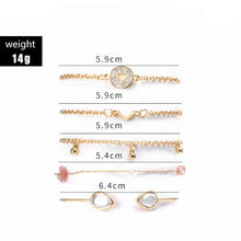 Load image into Gallery viewer, 5 Piece Pink Crystal Celestial Bracelet Set
