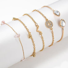 Load image into Gallery viewer, 5 Piece Pink Crystal Celestial Bracelet Set
