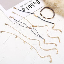 Load image into Gallery viewer, Celestial Crystals and Gemstone 5 Piece Bracelet Set + Stud Earring
