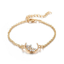 Load image into Gallery viewer, White Crystal Celestial 4 PC Bangle Set in 14K Gold
