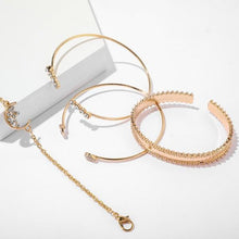 Load image into Gallery viewer, White Crystal Celestial 4 PC Bangle Set in 14K Gold
