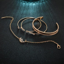 Load image into Gallery viewer, White Crystal Celestial 4 PC Bangle Set in 14K Gold
