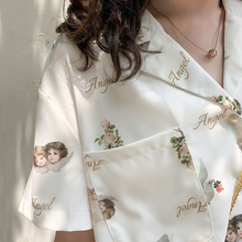 Load image into Gallery viewer, HOUZHOU Harajuku White Blouses Women Short Sleeve Sweet Vintage Shirts
