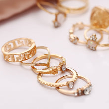 Load image into Gallery viewer, 15 Piece Assorted Ring Set With ® Crystals 18K Gold Plated Ring in 18K
