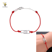 Load image into Gallery viewer, FR Popular Safe Pin Red Bracelet Silver Bracelet 925 Sterling
