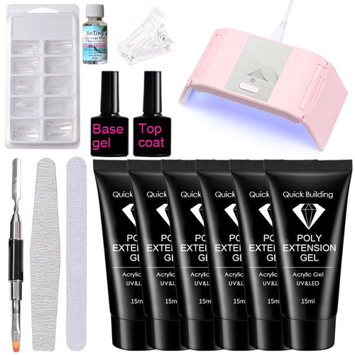 Acrylic gel Sets with uv lamp slip solution base coat top coat 32