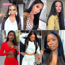 Load image into Gallery viewer, Human Hair Lace Frontal Wigs Straight 13x4 Pre Plucked Lace Front Wigs
