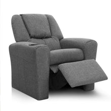 Load image into Gallery viewer, Keezi Kids Recliner Chair Grey Linen Soft Sofa Lounge Couch Children

