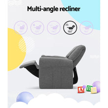 Load image into Gallery viewer, Keezi Kids Recliner Chair Grey Linen Soft Sofa Lounge Couch Children
