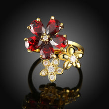 Load image into Gallery viewer, 18K Gold Plated Rae Botanical Ring made with  Crystals
