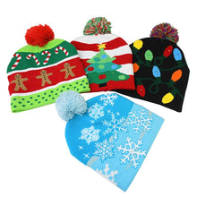 Load image into Gallery viewer, LED Christmas Hat Sweater Knitted Beanie Christmas Light Up Knitted
