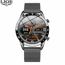 Load image into Gallery viewer, LIGE 2022 Full Circle Touch Screen Steel Band Luxury Bluetooth Call
