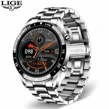 Load image into Gallery viewer, LIGE 2022 Full Circle Touch Screen Steel Band Luxury Bluetooth Call
