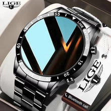 Load image into Gallery viewer, LIGE 2022 Full Circle Touch Screen Steel Band Luxury Bluetooth Call
