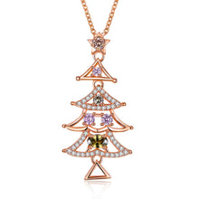 Load image into Gallery viewer, Tree Necklace in 18K Rose Gold Plated - Christmas Collection with
