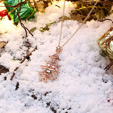 Load image into Gallery viewer, Tree Necklace in 18K Rose Gold Plated - Christmas Collection with
