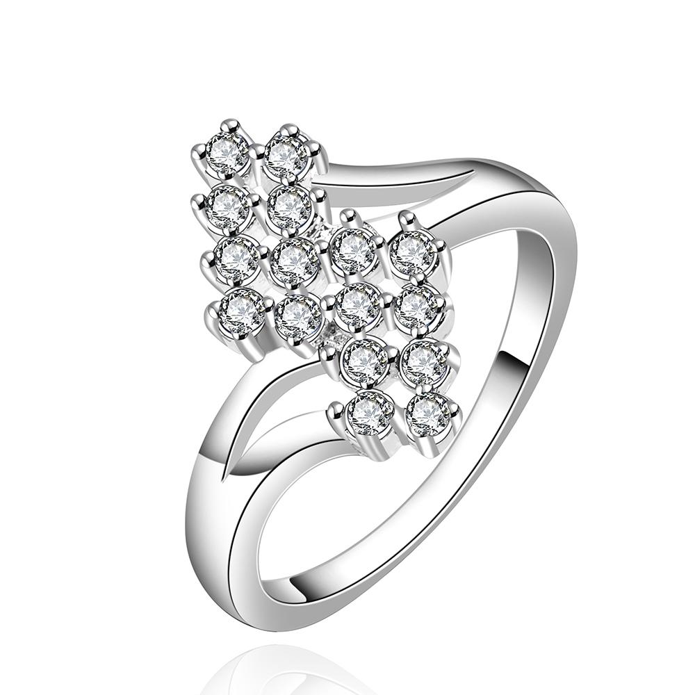 White  Elements Cluster Orchid Silver Plating Ring