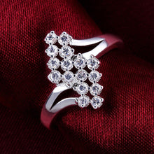 Load image into Gallery viewer, White  Elements Cluster Orchid Silver Plating Ring
