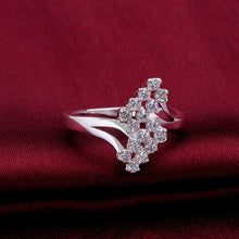 Load image into Gallery viewer, White  Elements Cluster Orchid Silver Plating Ring
