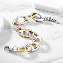 Load image into Gallery viewer, TWO TONE OVAL LINK BRACELET
