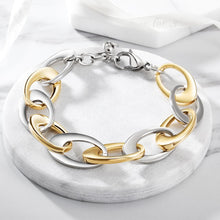 Load image into Gallery viewer, TWO TONE OVAL LINK BRACELET
