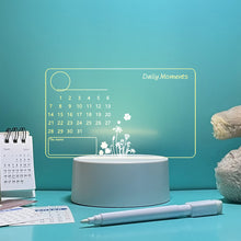 Load image into Gallery viewer, New Acrylic Transparent Luminous Calendar Note Board Erasable Ins
