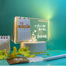 Load image into Gallery viewer, New Acrylic Transparent Luminous Calendar Note Board Erasable Ins
