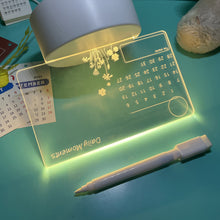 Load image into Gallery viewer, New Acrylic Transparent Luminous Calendar Note Board Erasable Ins
