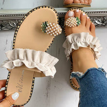 Load image into Gallery viewer, 2021 Summer Beach Pineapple Flat Slippers Outside Slides Ladies Shoes

