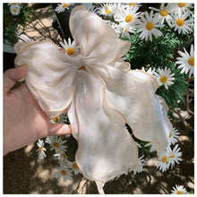 Load image into Gallery viewer, New Women Girls Sweet Blue Shining Satin Bowknot Hair Clip Big Ribbon
