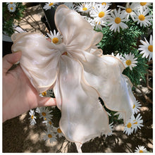 Load image into Gallery viewer, New Women Girls Sweet Blue Shining Satin Bowknot Hair Clip Big Ribbon
