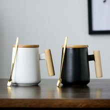 Load image into Gallery viewer, Long Coffee Mug with Wooden Handle
