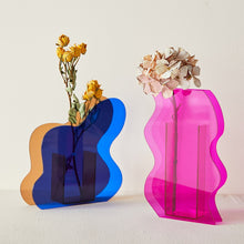 Load image into Gallery viewer, Nordic Rainbow Colorful Acrylic Vase Art Geometric Sunlight Sunrise
