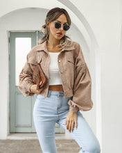 Load image into Gallery viewer, Fashion Women Corduroy Lantern Long Sleeves Lapel BF Style Jacke
