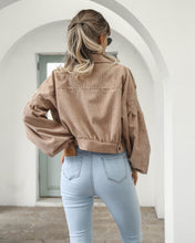 Load image into Gallery viewer, Fashion Women Corduroy Lantern Long Sleeves Lapel BF Style Jacke
