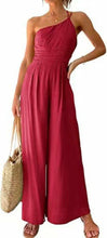 Load image into Gallery viewer, Single Shoulder Sling Rompers Loose Jumpsuit Solid Vintage Wide Leg
